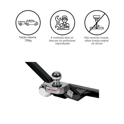 Imagem de Engate Reboque S10 1995 1996 1997 Luxo E Standard Fixo
