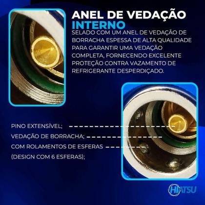 Imagem de Engates Rápido Alta Baixa Ar Condicionado Automotivo R134a 1 Unidade