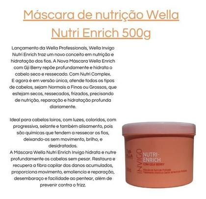 Imagem de Enrich Nutri Condicionador 1l Mascára 500ml Lavatório Salão Secos e Ressecados