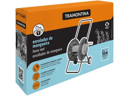 Imagem de Enrolador Suporte De Mangueira Jardim Até 55m Tramontina