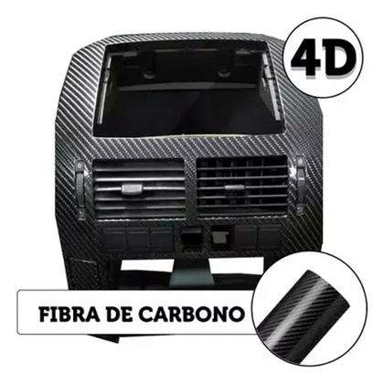 Imagem de Envelopamento Adesivo Automotivo Fibra Carbono Preto Vinil Texturizado 3d 4mx60cm Carro Moto
