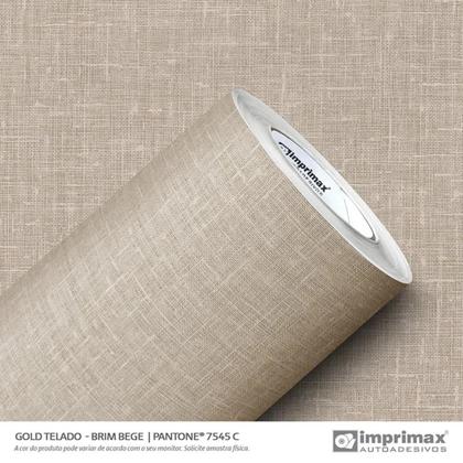Imagem de Envelopamento Vinil Adesivo Linho Gold Telado Bege 0,61x2m