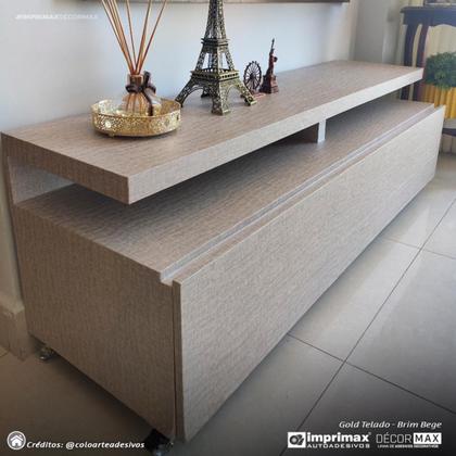 Imagem de Envelopamento Vinil Adesivo Linho Gold Telado Bege 0,61x2m