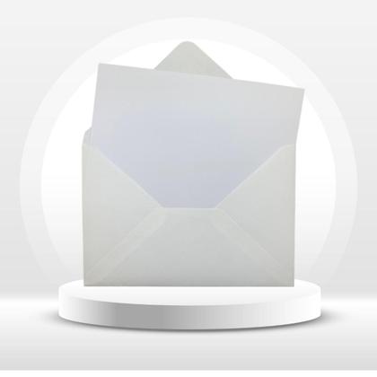 Imagem de Envelope Bico Branco 10,5x15,5 Cm 75g + Cartão Branco 100 Un