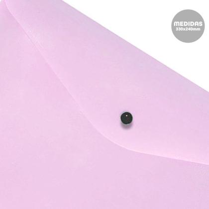 Imagem de Envelope com Botão A4 Serena Rosa Pastel Dello