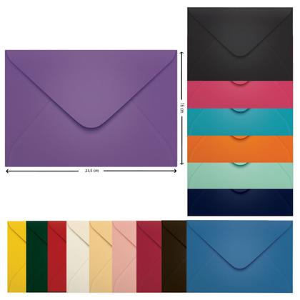 Imagem de Envelope Convite Colorido 16 x 23,5 cm Scrity 100 Unidades