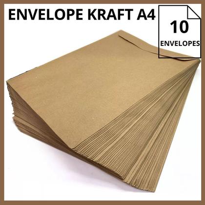 Imagem de Envelope Kraft 10 unid Pardo A4 Para Farmácias E Agências