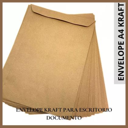 Envelope pardo papel kraft para a4 documentos curriculo escritorio 100 unid - FORONI Imagem de Envelope pardo papel kraft para a4 documentos curriculo escritorio 100 unid