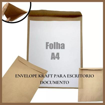 Envelope pardo papel kraft para a4 documentos curriculo escritorio 100 unid - FORONI Imagem de Envelope pardo papel kraft para a4 documentos curriculo escritorio 100 unid