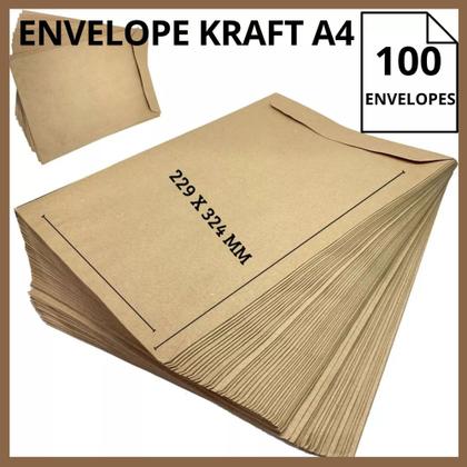 Envelope pardo papel kraft para a4 documentos curriculo escritorio 100 unid - FORONI Imagem de Envelope pardo papel kraft para a4 documentos curriculo escritorio 100 unid