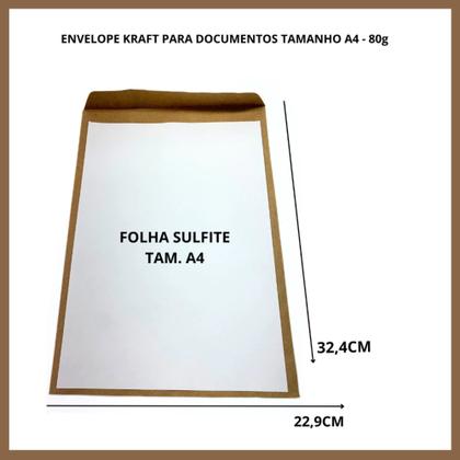 Envelope pardo papel kraft para a4 documentos curriculo escritorio 100 unid - FORONI Imagem de Envelope pardo papel kraft para a4 documentos curriculo escritorio 100 unid