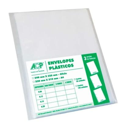 Imagem de Envelope Plastico 4 Furos 012 Medio Caixa C/500 Unid