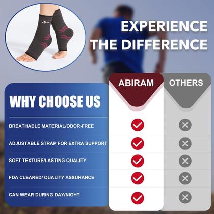 Imagem de Envoltório de compressão ABIRAM Foot Sleeve com suporte de tornozelo (par)