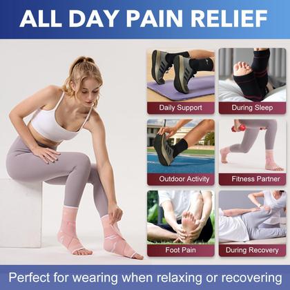 Imagem de Envoltório de compressão ABIRAM Foot Sleeve com suporte de tornozelo (par)