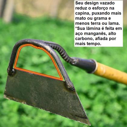 Imagem de Enxada Manual Curvada para Capinar e Jardinagem Prática 16cm