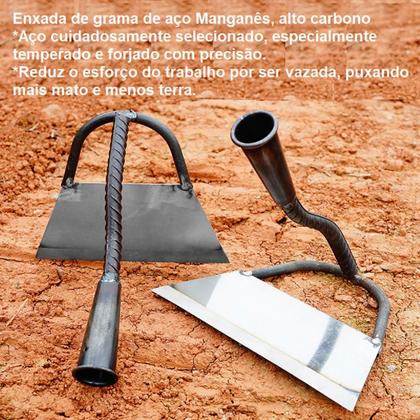 Imagem de Enxada Manual Curvada para Capinar e Jardinagem Prática 16cm