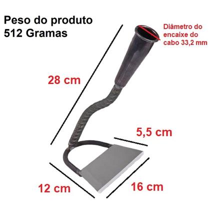 Imagem de Enxada Manual Curvada para Capinar e Jardinagem Prática 16cm