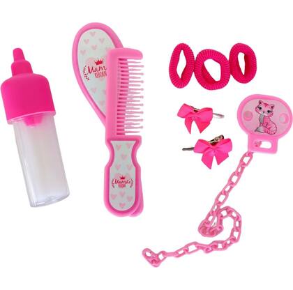 Imagem de Enxoval Boneca Bebê Reborn Realista 29 Acessórios Rosa Claro