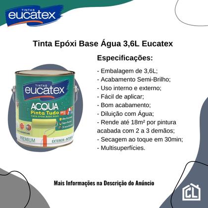 Imagem de Epóxi Tinta Base Água, Azulejos Madeira Metal Banheiro 3,6L