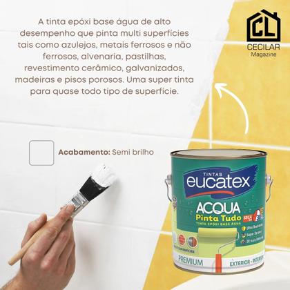 Imagem de Epóxi Tinta Base Água, Azulejos Madeira Metal Banheiro 3,6L