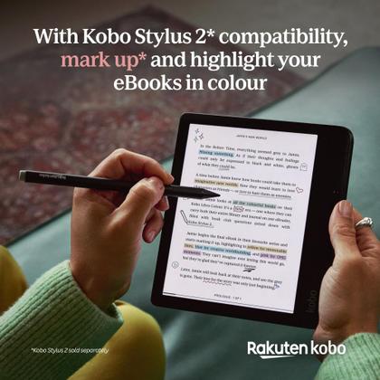 eReader Kobo Libra Colour 7 polegadas, sem brilho, impermeável