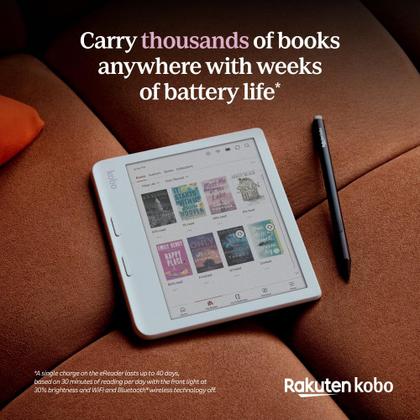 eReader Kobo Libra Colour 7 polegadas, sem brilho, impermeável
