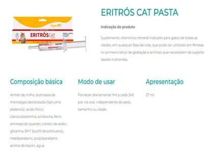 Imagem de Eritros Cat Pasta Para Gatos 30 G