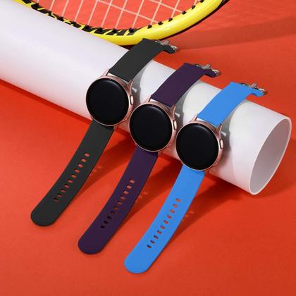 Imagem de erobo 3 Pack Pulseiras Silicone 20mm p/ Samsung Galaxy Watch (Preto/Azul Royal/Roxo)