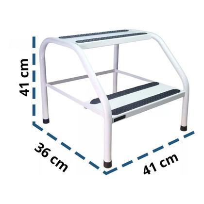 Imagem de Escada 2 Degraus Auxiliar Branca Clínica Maca Estética Hospitalar