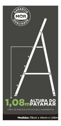 Imagem de Escada 5 Degraus Alumínio Doméstica Dobravel Forte Reforçada