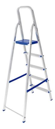 Imagem de Escada 5 Degraus Alumínio Doméstica Dobravel Forte Reforçada