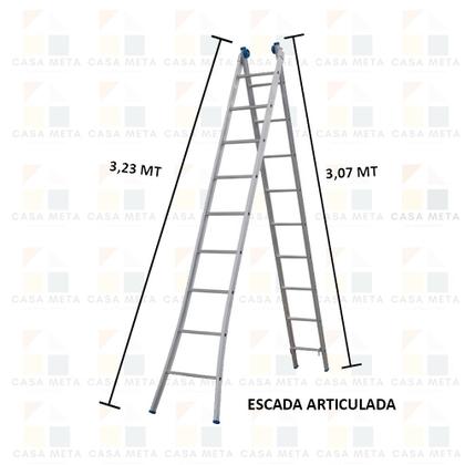 Imagem de Escada Alumínio 3 Em 1 Extensiva 2 X 10 - 20 Degraus Alumasa