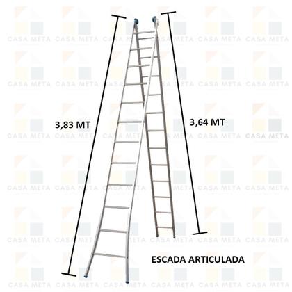 Imagem de Escada Alumínio 3 Em 1 Extensiva 2 X 12 - 24 Degraus Alumasa