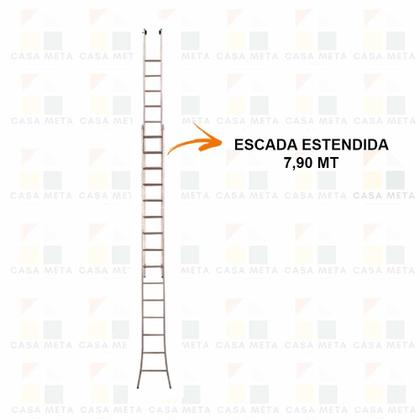 Imagem de Escada Alumínio 3 Em 1 Extensiva 2 X 15 - 30 Degraus Alumasa