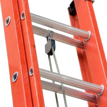 Imagem de Escada Aluminio e Fibra de Vidro Extensível 8,4 Metros Profissional 27 Degraus com Catraca
