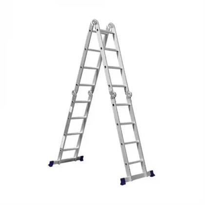 Imagem de Escada de Alumínio Articulada Multifuncional 4 x 4 com 16 Degraus EVALD
