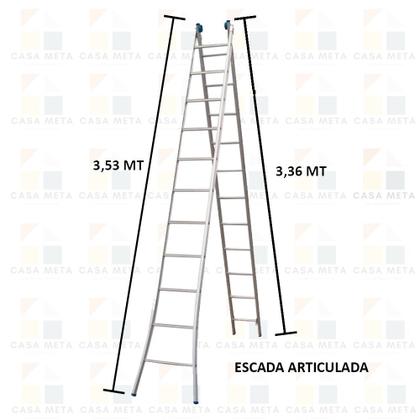 Imagem de Escada De Alumínio Extensível Dupla 11 X 2 Degraus Alumasa