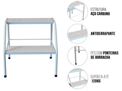 Imagem de Escada Escadinha 2 Degraus Para Maca Depilação Consultório Estética Clinica Massagem Tatuagem Salão