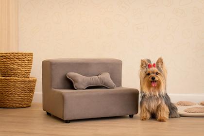 Imagem de Escada Escadinha Pet 2 Degraus Gato e Cachorro Ideal Sofá, Cama Espumada com Osso incluso Cinza