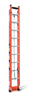 Imagem de Escada Extensiva Fibra De Vidro 3.60 X 6.00 Mts Com 20 Degraus em Aluminio antiderrapante pesa 17kg