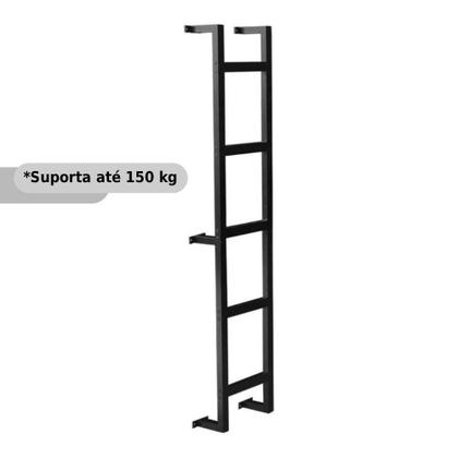 Imagem de Escada Marinheiro em Alumínio 170 cm x 40 cm com 5 Degraus Kazan Preto
