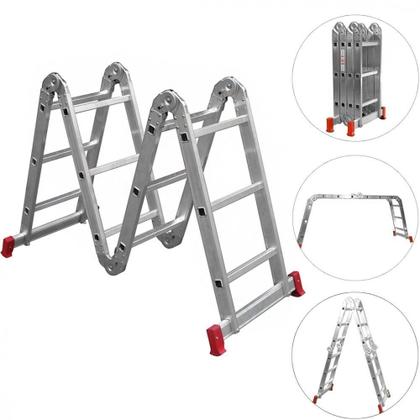 Imagem de Escada Multifuncional De Alumínio 4X3 12D. 13 Em 1 Rotterman