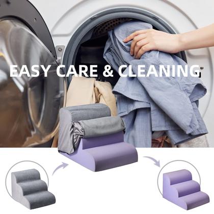 Imagem de Escada para Cães Pequenos Chic Threads - 3 Degraus para Sofás e Camas Altas