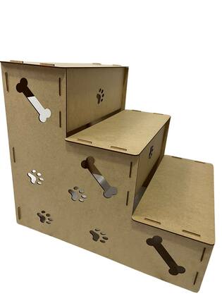Imagem de  - Escada Pet Cachorros E Gatos Mdf  3 Degraus