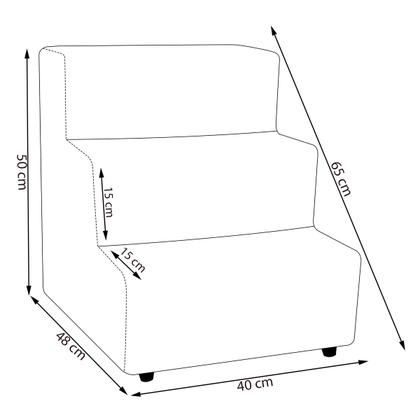 Imagem de Escada Pet para Cachorro, Gato 3 Degraus Várias Cores Veludo Com Almofada Osso  Pratikza