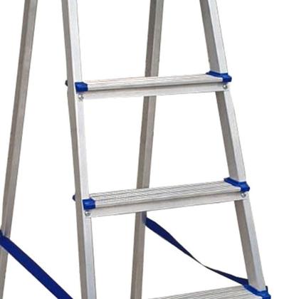 Imagem de Escada Portátil Doméstica 5 Degraus Alumínio Antiderrapante Suporta Até 120kg Real Escadas