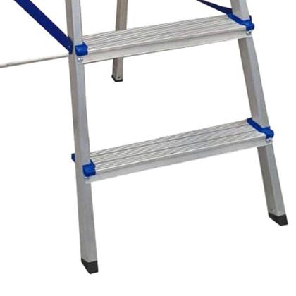 Imagem de Escada Portátil Doméstica 5 Degraus Alumínio Antiderrapante Suporta Até 120kg Real Escadas