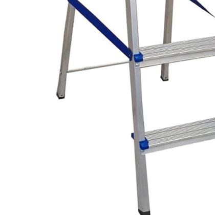 Imagem de Escada Portátil Doméstica 5 Degraus Alumínio Antiderrapante Suporta Até 120kg Real Escadas
