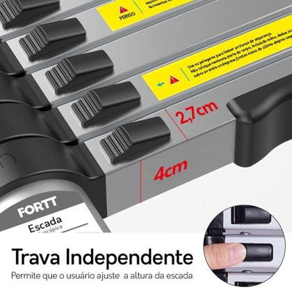 Imagem de Escada Telescópica Aluminio Fortt 3.8m 13 Degraus ETA01 3.8m