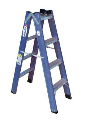 Imagem de Escada Tesoura dupla 1.2m Alumínio/Fibra 4 degraus WBertolo